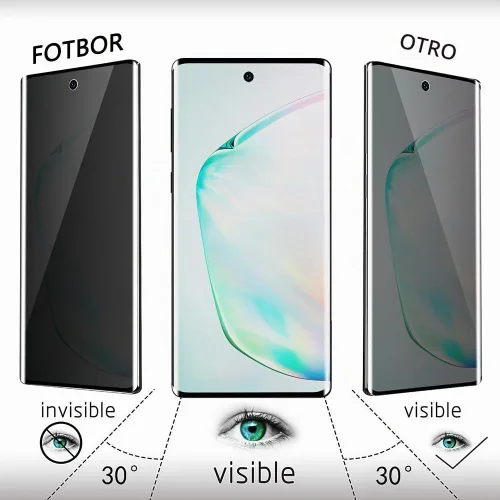 Vista 3 de Fotbor Paquete de 2 protectores de pantalla de vidrio para Samsung Galaxy Note 10 Plus Funda de cobertura completa antiarañazos de dureza 9H
