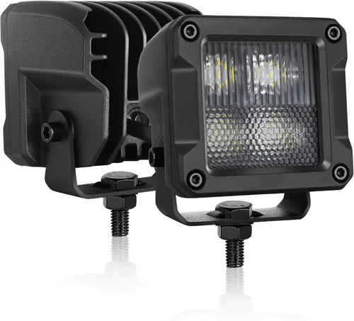 Vista 9 de Cubitos LED, 3 pulgadas, 80 W, CREE LED Pods 3x3, combo de inundación puntual para todoterreno, luces de conducción antiniebla para camión