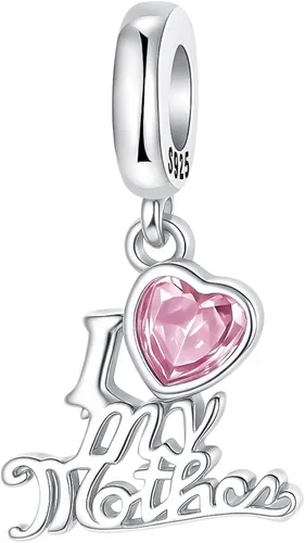 Vista 178 de LUXILLA Abalorio de plata de ley 925 para madre, hija, abuela, para familia, amor, madre, hija, abuela, para pulseras, collares, dijes, abalorios