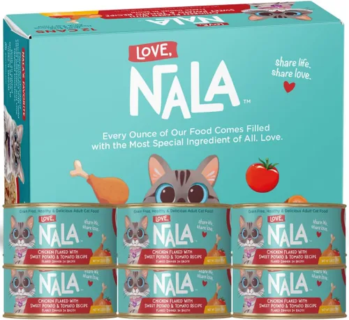 Vista 11 de LOVE, NALA - Comida húmeda natural para gatos adultos - Atún en copos con zanahoria y guisantes verdes en caldo - Sin granos, sin OMG, proteína