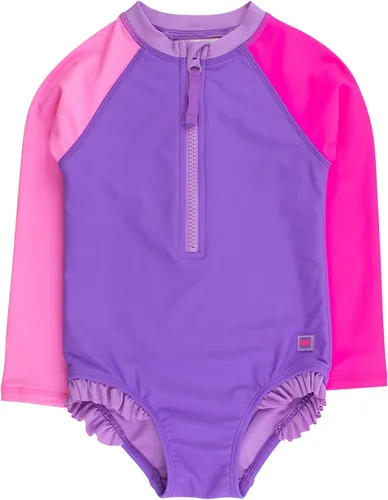 Vista 6 de RuffleButts® - Traje de baño de una pieza con protección anti-brotes para bebés y niñas, protección solar UPF 50+ 80% Nylon 20% Spandex, Hipster