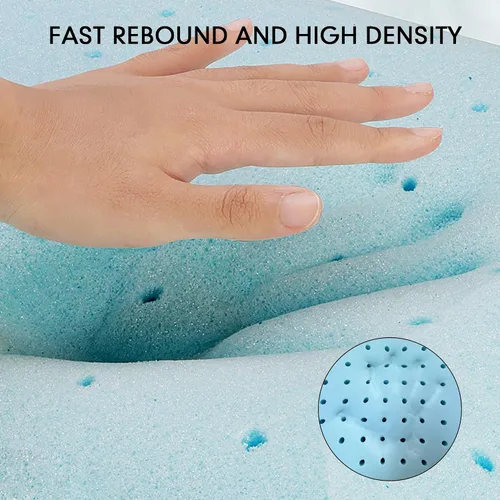 Vista 5 de Almohada de espuma viscoelástica, almohada de cama ventilada estándar con funda lavable, refrescante, ortopédica, soporte de cuello y hombros
