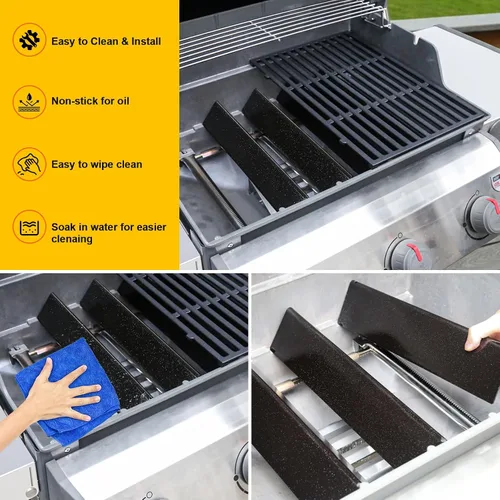 Vista 5 de Piezas de repuesto para Weber Spirit de 15.3 pulgadas de acero porcelánico 7636 placa de calor para parrilla y tubo de quemador 69787 para parrilla