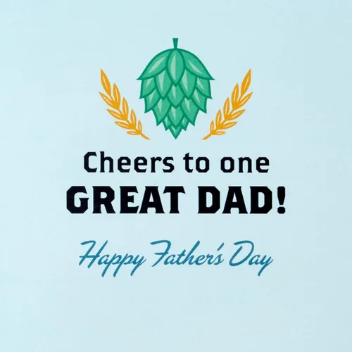Vista 6 de Hallmark Tarjeta del día del padre con letrero de cerveza extraíble (trabajo sediento)