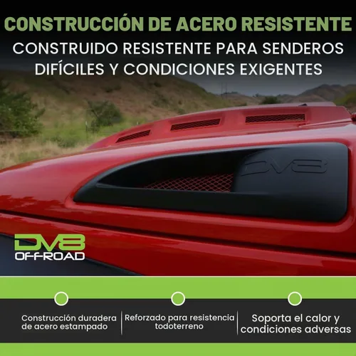 Vista 4 de Campana de dispersión de calor DV8 para Jeep Wrangler JK 2007-2018 de acero