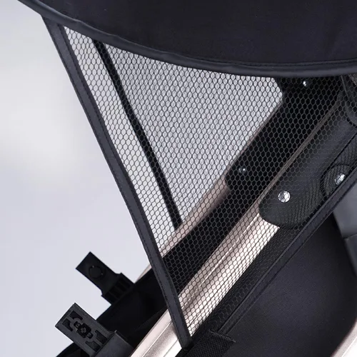 Vista 7 de Worparsen Parasol para cochecito protege al bebé de mosquitos y rayos UV, extensor, cubierta de malla transparente para corredores y verano rosa