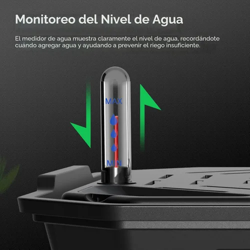 Vista 6 de VIVOSUN Paquete de 4 Macetas de Autoriego FlexFeed, Base de Maceta de Tela con Riego Automático con Medidor de Agua y Ventana de Mantenimiento