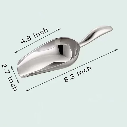 Vista 7 de Cuchara de hielo de acero inoxidable, mini cuchara para congelador, resistente, apta para lavavajillas, 5 onzas