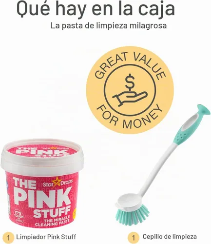 Vista 3 de The Pink Stuff - La pasta de limpieza multiusos Miracle con un cepillo de limpieza profunda Good Grips (crema y cepillo)