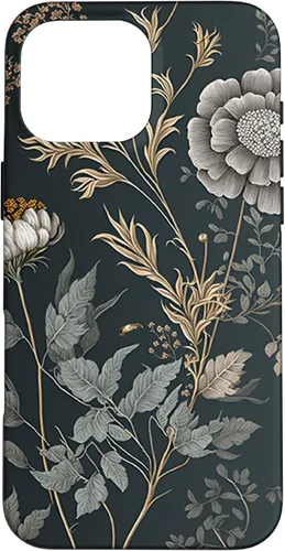 Vista 19 de iPhone 16 Cute Flowers Vintage Botánico Floral Ilustración Case