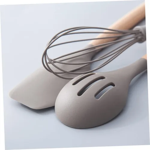 Vista 8 de LABRIMP Elegante cucharón de sopa espátula de silicona antiarañazos resistente al calor Juego de utensilios de cocina mango ergonómico Herramientas
