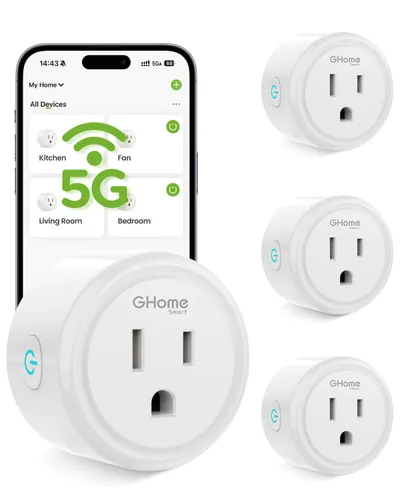 Vista 10 de GHome Smart Enchufe inteligente WiFi 5G 15A compatible con Alexa y Google Home, temporizador de salida, temporizador de salida WiFi para el hogar