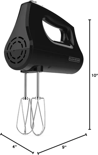 Vista 10 de BLACK+DECKER Batidora de mano versátil de 5 velocidades con 5 accesorios y estuche de almacenamiento, con botón Turbo Boost, función de expulsión