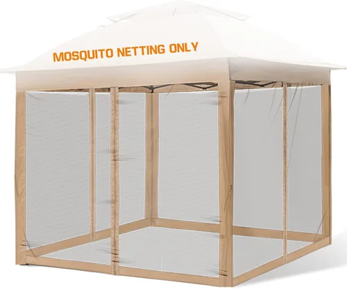 Vista 5 de COOS BAY Mosquitera de repuesto con cremalleras, panel de pared de malla para carpa de 10 x 10 pies, rosa