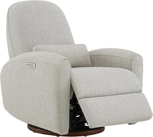 Vista 7 de Watson & Whitely Sillas reclinables eléctricas, mecedora giratoria para cuarto de bebé, con soporte lumbar y almohada lumbar y base de madera maciza