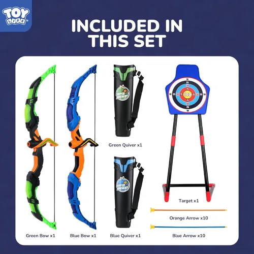 Vista 2 de TOY Life Bow and Arrow for Kids 4-6 8-12, LED Kids Archery Set, Kids Bow and Arrow Set, Outdoor Games Outside Toys for Kids, Toys for Boys 5-7, Boys