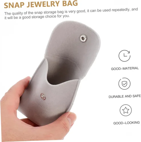 Vista 8 de SHERCHPRY 2pcs Watch Storage Bag Jewelry Boxes for Men Jewelry Travel Bag Travel Bag for Men Watch Travel Case Pouches Jewelry Bag Snap Button