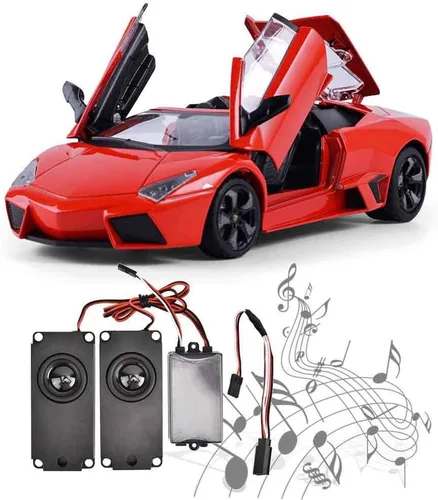 Vista 5 de Simulador de sonido del motor Dilwe, grupo de enlace del acelerador 2 altavoces, simulador de sonido del motor del motor para 1/10 modelo RC coche