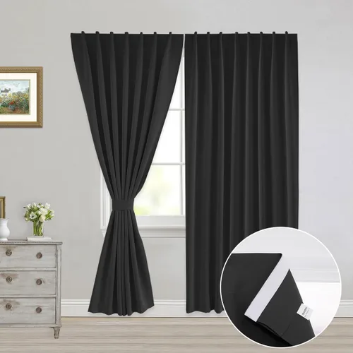 Vista 34 de Muamar Cortinas opacas sin taladro, paneles de cortina para ventana fáciles de instalar, juego de 2 paneles de cortinas portátiles para dormitorio