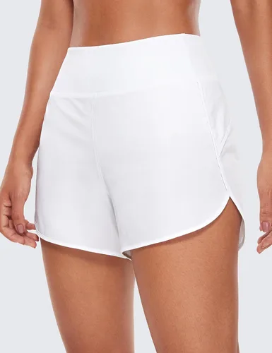 Vista 2 de Crz Yoga Pantalones cortos, ligeros, entrenamiento deportivo, para mujer, forro de 2.54 pulgadas, secado rápido, pantalones cortos de elastano