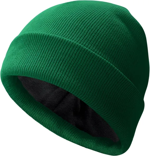 Vista 17 de PFFY Beanie for Men Women Unisex Knit Cuffed Plain Winter Thick Lined Beanies Hats