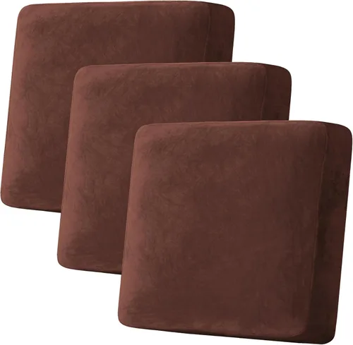 Vista 180 de H.VERSAILTEX Funda de cojín elástica de terciopelo para sofá, funda de cojín de felpa para cojines de silla, protector de muebles, cojín de asiento
