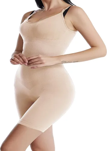 Vista 6 de Faja Faja - Faja para mujer, sin costuras, cuerpo completo, moldeador de abdomen, moldeador de cuerpo, a medio muslo, más delgado, levantador