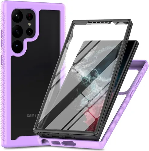 Vista 9 de Funda para Samsung Galaxy A13 LTE 4G, Samsung A13 LTE Funda para teléfono con protector de pantalla integrado, cubierta trasera delgada transparente