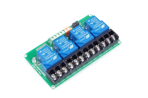 Vista 5 de Módulo de relé de 4 canales CC de 5 V de alto nivel de activación de optoacoplador carga de aislamiento 30 A CC 30 V / CA 250 V para control