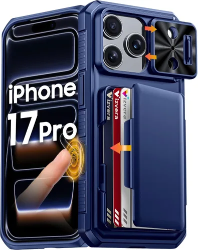 Vista 18 de Vizvera para iPhone 16 Pro Max Funda tipo cartera RFID [Soporte para tarjetas][Control de cámara][Cubierta de cámara] Funda protectora de silicona