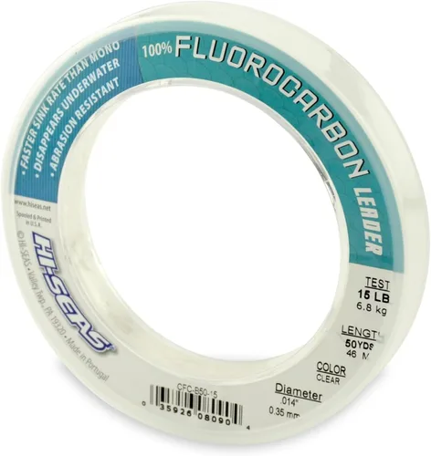 Vista 24 de HI-SEAS Líder de línea de pesca 100% fluorocarbono, líder invisible transparente, indetectable para peces, hundimiento rápido, 6 libras a 400 libras