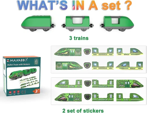 Vista 3 de Juego de tren a pilas para pista de madera, juguete de tren motorizado para niños, vehículo de tren urbano compatible con Thomas & Friends, Brio