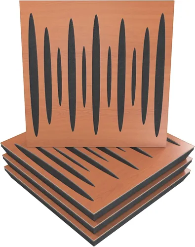 Vista 9 de Paquete de 4 paneles acústicos difusos para absorción de sonido «Pulsar» 19.7 x 19.7 x 2.1 pulgadas Absorción - Difusión - Reflexión Negro
