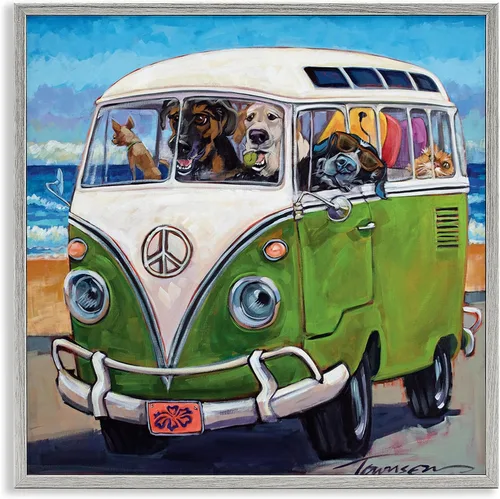 Vista 27 de Stupell Industries Retrato abstracto de perro enmarcado Giclée por Irena Orlov