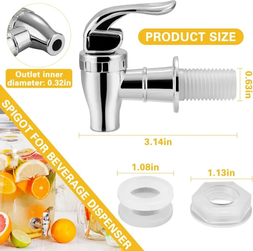 Vista 2 de Boquilla de repuesto para dispensador de bebidas para grifo dispensador de bebidas, grifo estilo empuje para jarra dispensadora de bebidas, grifo