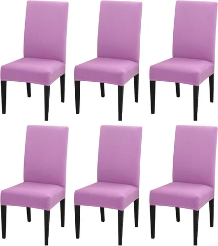 Vista 25 de Dimatic Paquete de 2 fundas elásticas de licra para sillas de comedor, extraíbles y lavables, fundas protectoras para sillas de comedor, cocina