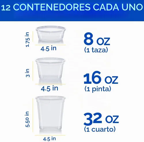 Vista 3 de Healthy Packers Contenedores de almacenamiento de alimentos con tapas herméticas, tarros de plástico transparente para almacenamiento de alimentos