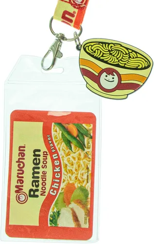 Vista 2 de Maruchan Ramen Noodles - Soporte para credencial de identificación con cuenco con sabor a pollo, colgante de goma