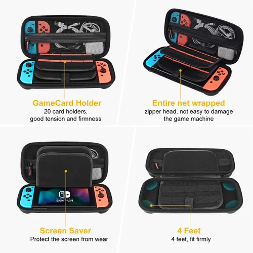 Vista 3 de TYUOBOX Switch Carrying Case - Protective Hard Shell Travel Switch Case for Nintendo SwitchSwitch OLED Console & Accessories, Carry 20
