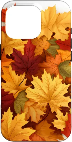 Vista 20 de Carcasa para iPhone 16 con texto en inglés "Fall Foliage Gathering of Autumn Leaves