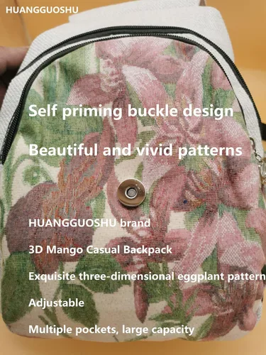Vista 77 de HUANGGUOSHU Mochila de algodón tejida de algodón bohemio con bordado de lona estilo bohemio con múltiples bolsillos retro linda mochila cartera