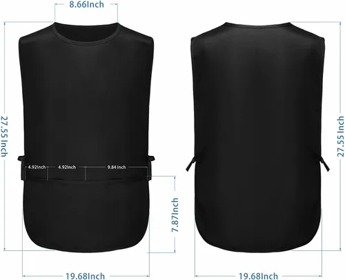 Vista 6 de BOHARERS Delantal Smock Cobbler para Mujeres y Hombres - con Lazos Laterales y 3 Bolsillos para Chef de Cocina, Limpieza, Estilista
