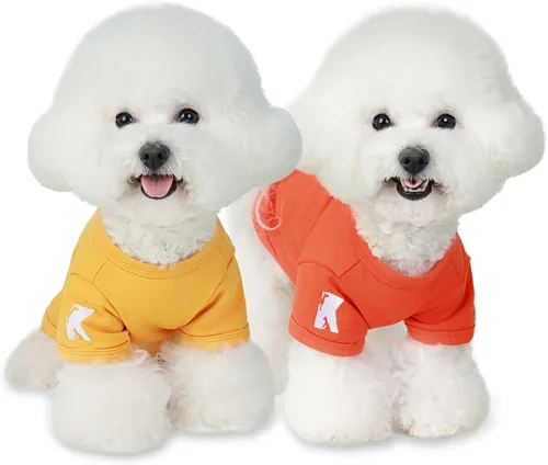 Vista 11 de Koneseve Camisas para perros, ropa de algodón suave para perros, camiseta elástica para perros pequeños, medianos y grandes, camisa de gato azul