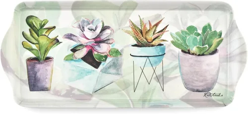 Vista 11 de Pimpernel Lilac Bloom Sandwich Tray – (15.1 x 6.5 pulgadas) Tablero rectangular de melamina con elegante diseño floral, accesorio de mesa decorativo