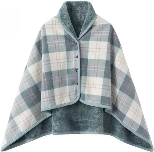 Vista 4 de WINKEEY Manta de franela para mujer, manta cómoda con botones para primavera, otoño e invierno