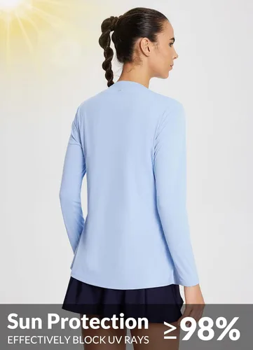 Vista 4 de BALEAF Cárdigan ligero UPF 50+ para mujer con bolsillos, manga larga, protección UV, ropa de secado rápido