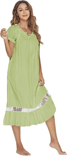 Vista 3 de Verdusa Camisón de encaje para mujer, camisón victoriano de manga corta, pijama