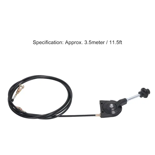Vista 4 de Cable de acelerador manual de excavadora, cable de acelerador universal de 3,5 M, cable de control de motor de excavadora, tubo de PU de junta