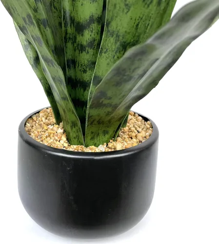 Vista 4 de Bird Fiy Planta artificial de serpiente de 22.5 pulgadas, agave artificial, Sansevieria, plantas artificiales en maceta para decoración