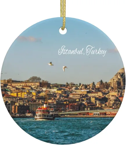Vista 11 de Abruzzo - Adorno de cerámica de 3 pulgadas impreso de doble cara para Navidad, recuerdo de viaje por la ciudad, adornos colgantes redondos, regalos